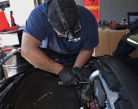 Autowerks European mechanic at work